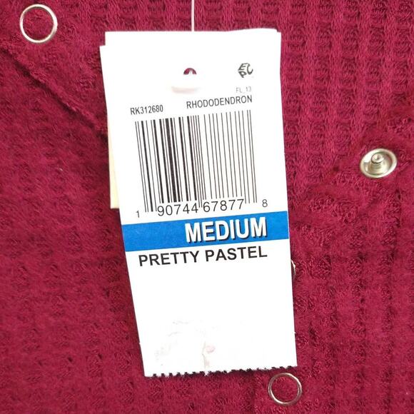 Ultra Flirt Waffle Knit Henley Top Size M NEW - Picture 5 of 9